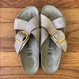 Metallic Birkenstock Siena Sandals, sz 38